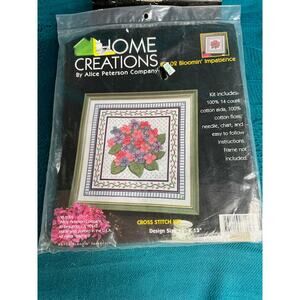 Home creations blooming imatience cross stitch kit